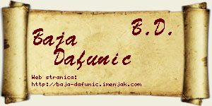 Baja Dafunić vizit kartica
